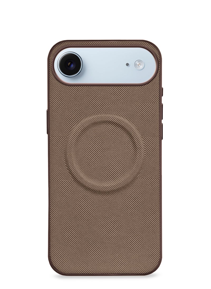 Wtech Apple iPhone Air 5G 2025 Luxury High Quality Magnetic Silicone Sides Case Cover (MCRPSN) - Brown - Image 5