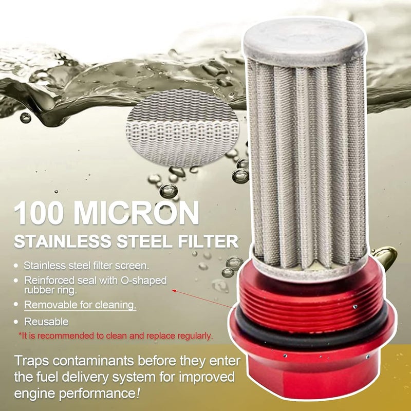 HTRACING Inline Fuel Filter Kit with 6AN 8AN 10AN Adapters - 50mm 100 Micron Flow for Gasoline, E85, and Diesel - Image 4