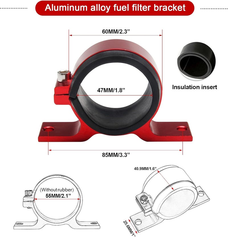 HTRACING Inline Fuel Filter Kit with 6AN 8AN 10AN Adapters - 50mm 100 Micron Flow for Gasoline, E85, and Diesel - Image 3