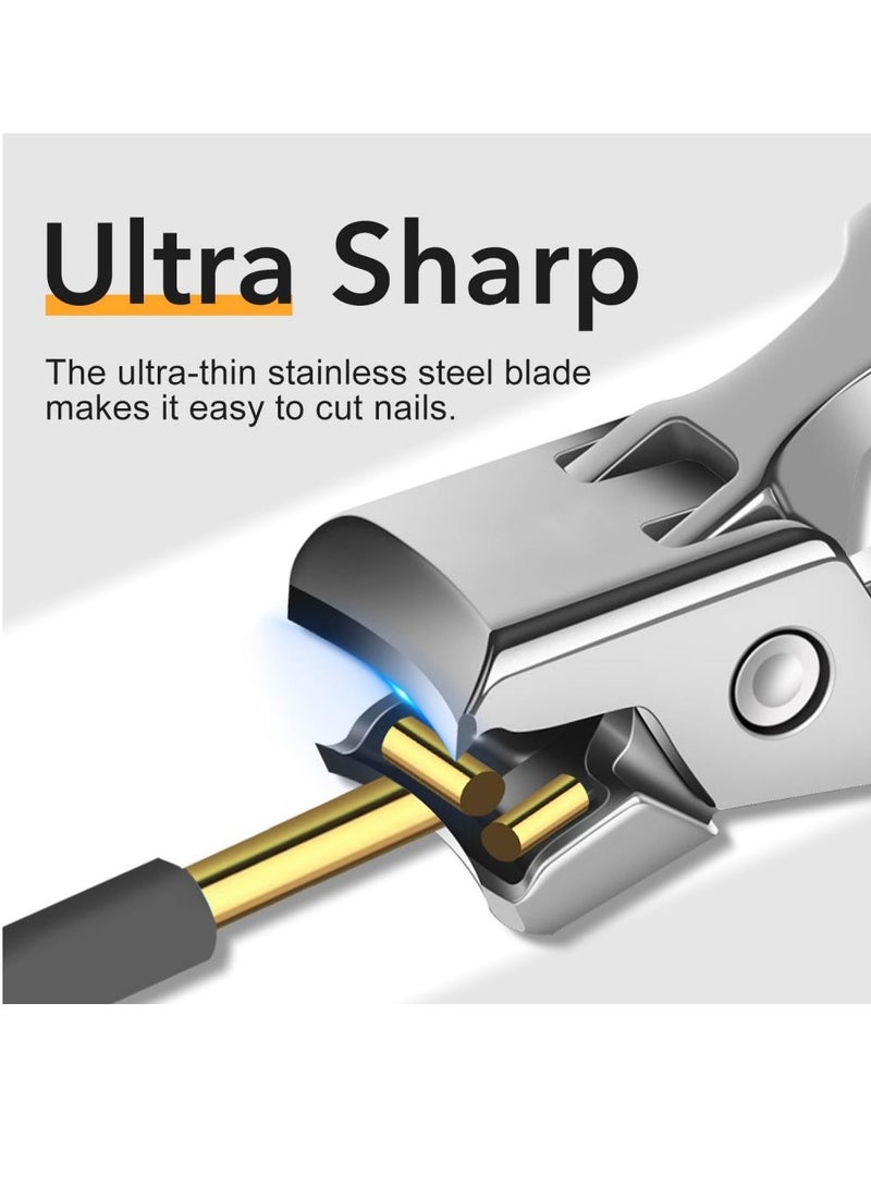 KASTWAVE Nail Clippers,Mess Free Nail Clippers for Men & Women, Ultra Sharp Finger Nail and Toe Nail Clipper Set for Thick Toenails with File - Image 4