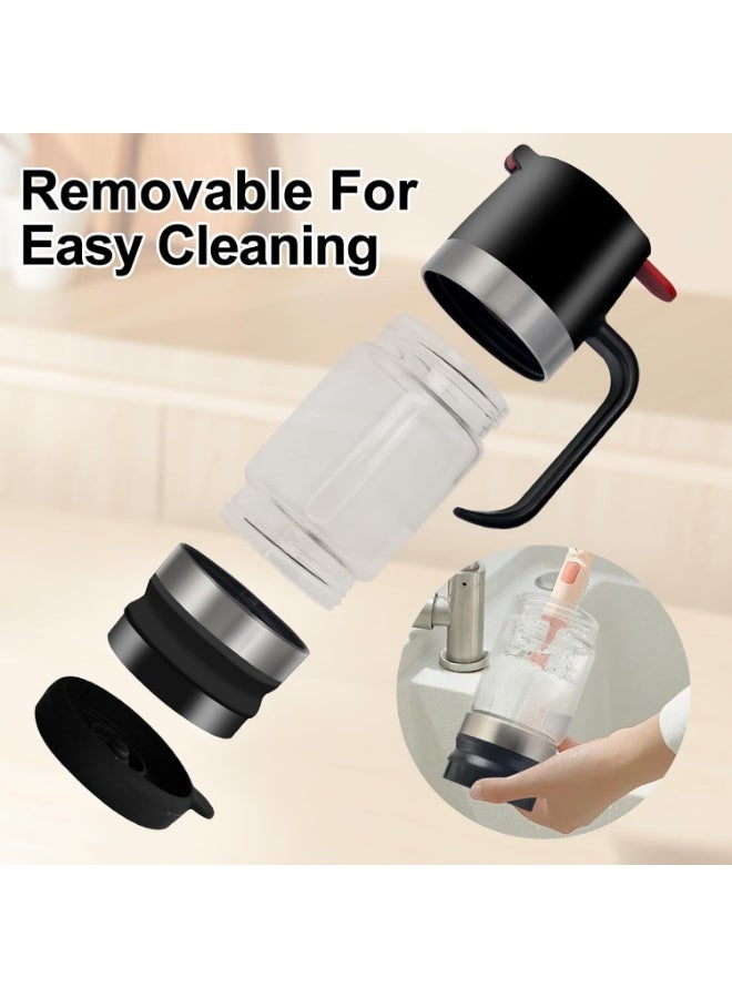 9OZ Honey Dispenser With Handle - No Drip Glass Syrup Container for Coffee Bar, Honey Pot and Jar - Black - Image 4