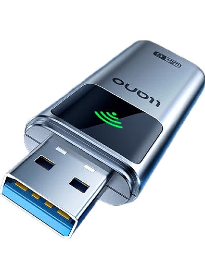 Llano Usb Wireless Network Adapter, Wifi6 5G/6G Dual-Band Smart Plug-And Ax5400 Gigabit Tri-Band, Desktop Computer Laptop Wireless Receiver Portable Wifi Transmitter - Image 1