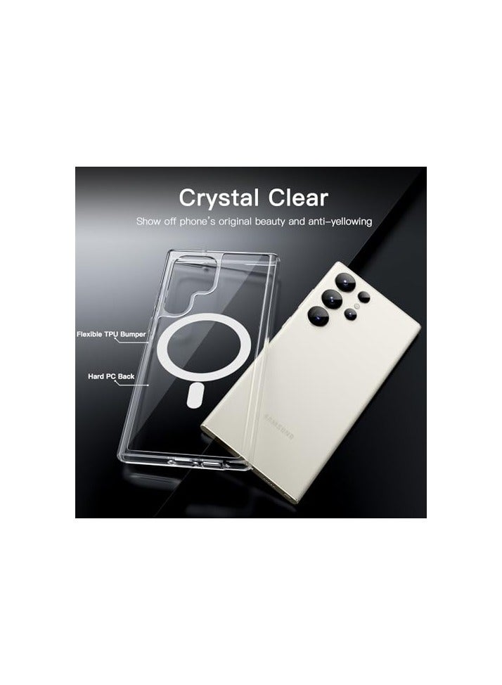 جي تيك حافظة JETech مغناطيسية لهاتف Samsung Galaxy S23 Ultra مقاس 6.8 بوصة، متوافقة مع MagSafe، غطاء هاتف واقٍ مقاوم للصدمات، ظهر صلب غير أصفر من البولي كربونات (شفاف) - Image 5