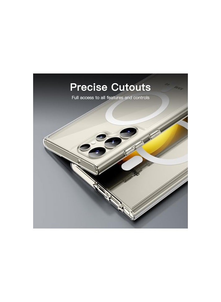 جي تيك حافظة JETech مغناطيسية لهاتف Samsung Galaxy S23 Ultra مقاس 6.8 بوصة، متوافقة مع MagSafe، غطاء هاتف واقٍ مقاوم للصدمات، ظهر صلب غير أصفر من البولي كربونات (شفاف) - Image 4