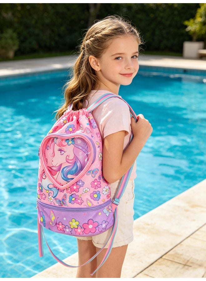 Five dream house Kids Swim Bag Double Waterproof Swimming Backpack for Kids Boys Swim Bag with Wet Dry Separation and Independent Shoe Compartment 25.5×13×41cm - Image 1