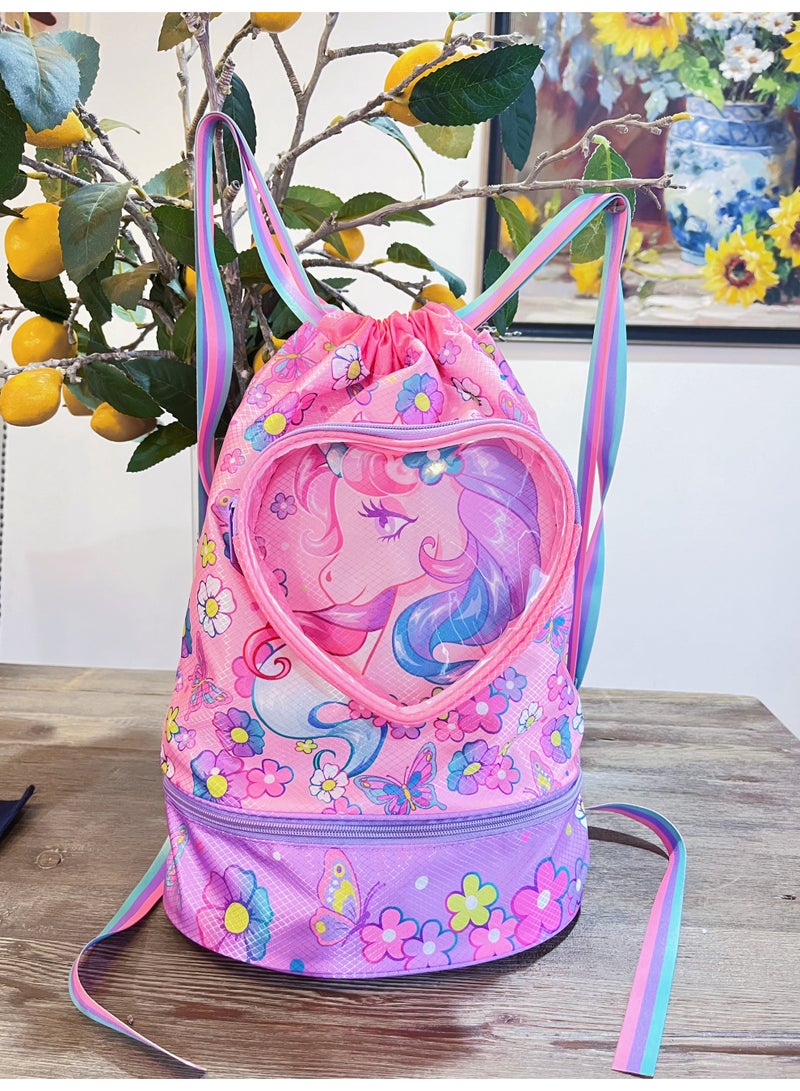 Five dream house Kids Swim Bag Double Waterproof Swimming Backpack for Kids Boys Swim Bag with Wet Dry Separation and Independent Shoe Compartment 25.5×13×41cm - Image 4