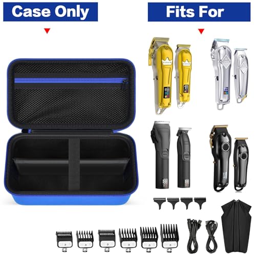 Grapsa Case Compatible with Ufree/for AngFan/for Suprent/for GLAKER/for Romanda Professional Hair Clippers, Beard Trimmer Grooming Storage Holder for Cordless Barber & Trimmers Set (Box Only) -Blue - Image 4