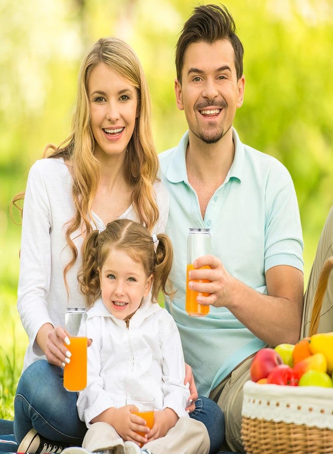 أونونا مجموعة أونونا من 10 زجاجات عصير بلاستيكية شفافة بأغطية محكمة الإغلاق، عبوات صغيرة للاستخدام مرة واحدة لتخزين مياه الحيوانات الأليفة والمشروبات والعصائر، سهلة الإمساك، أبعادها 6.69 × 2.55 بوصة. - Image 4