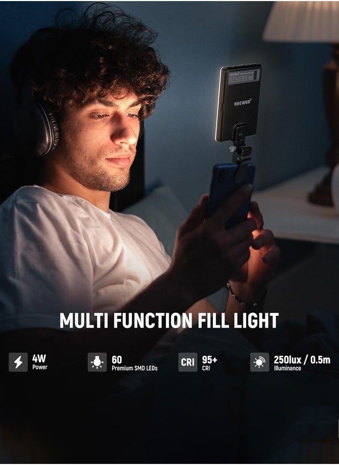 Joshberg 60-LED Selfie Light with Front & Back Phone Clip, 2000mAh Rechargeable CRI 95+,3 Light Modes,Portable Clip on Light for Phone/Tablet/Laptop, Makeup, Selfies, Vlogs, Video Conferences on Smartphones  - Image 3