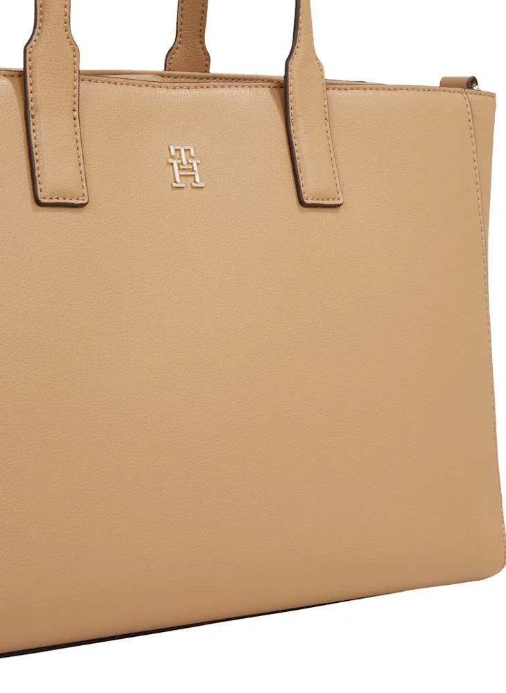 تومي هيلفيغر Logo Detail Zip Over Tote