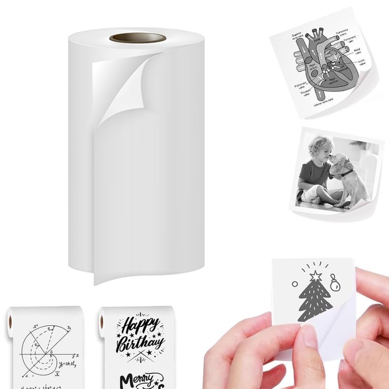 Seznik Sticky Adhesive Thermal Paper Rolls, Continuous 57mm Width, 2 inch Thermal Paper for Mini Thermal Printer (Pack of 1) - Image 2