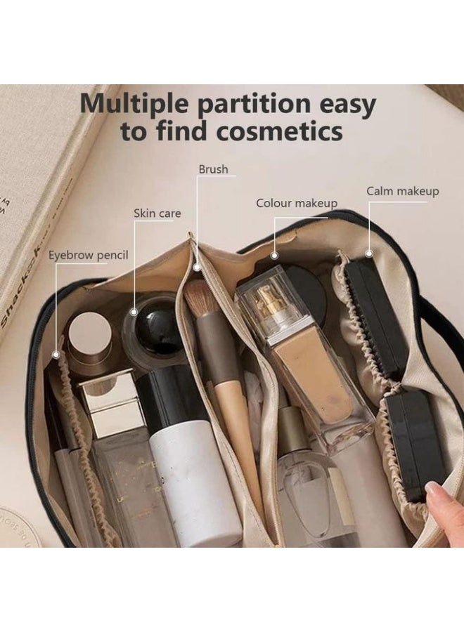 شنطة ميكب حجم كبير ومنظمه اكثر من جيب شكل عصرى  تصلح  للسفر لون اسود - Image 4