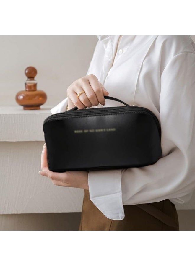 شنطة ميكب حجم كبير ومنظمه اكثر من جيب شكل عصرى  تصلح  للسفر لون اسود - Image 3