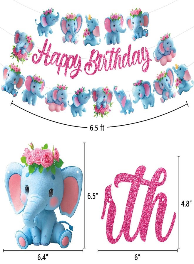TBEEJ Elephant Party Banners 3Pcs Happy Birthday Garland Jungle Elephant Banners for Boy Girls Theme Baby Shower Birthday Party Supplies - Image 4