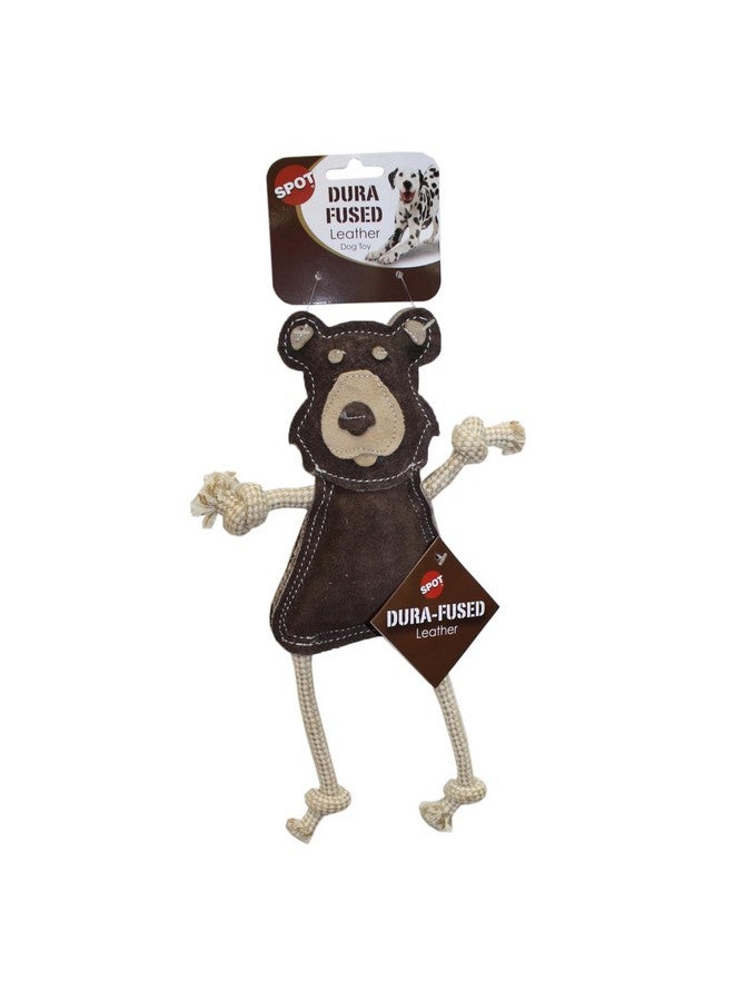 SPOT Dura-Fused Leather Forest Animals - Dog Toy with Squeaker and Rope Limbs, Real Leather and Jute Chew Toy, Durable No-Stuffing Toy For Light to Moderate Chewers - 14in, Assorted Styles, 1 Piece - Image 1