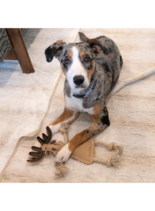 SPOT Dura-Fused Leather Forest Animals - Dog Toy with Squeaker and Rope Limbs, Real Leather and Jute Chew Toy, Durable No-Stuffing Toy For Light to Moderate Chewers - 14in, Assorted Styles, 1 Piece - Image 4