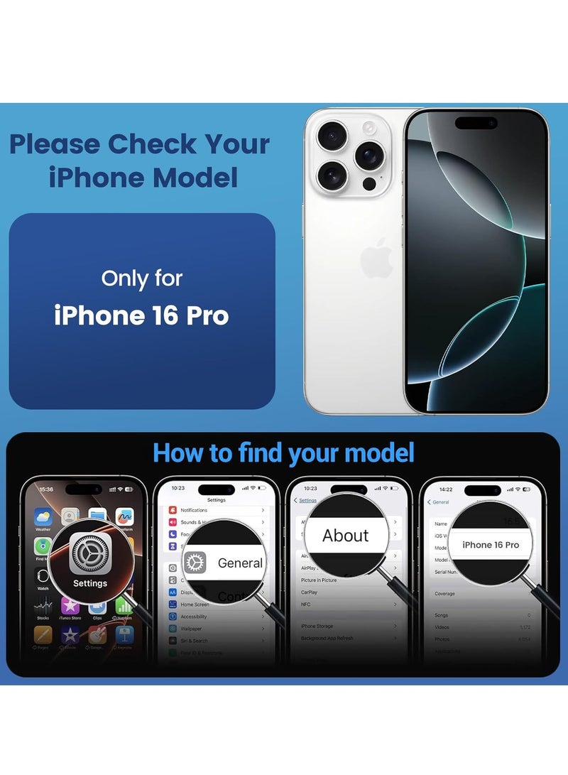 Houmt iPhone 16 Pro Magnetic Case Compatible with MagSafe Support Wireless Charging iPhone 16 Pro Cover Anti Scratch Shockproof Protective Case for iPhone 16 Pro 6.3 inch - Image 2