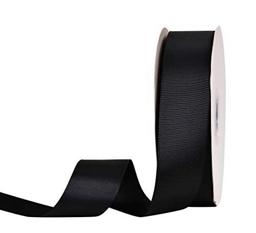 YAMA Black Grosgrain Ribbon 1 1/2 inch 50 Yards Black Ribbon for Gift Package Wrapping Floral Design Crafting Party Wedding Decorations - Image 1