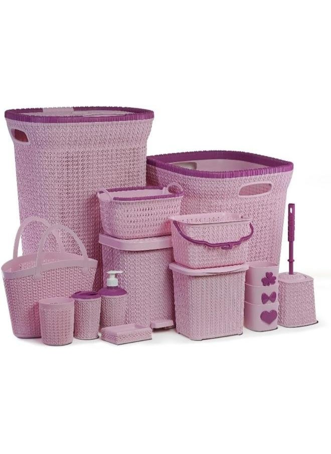 El Watania - Net Bathroom Plastic Set 15 Pcs - Image 1