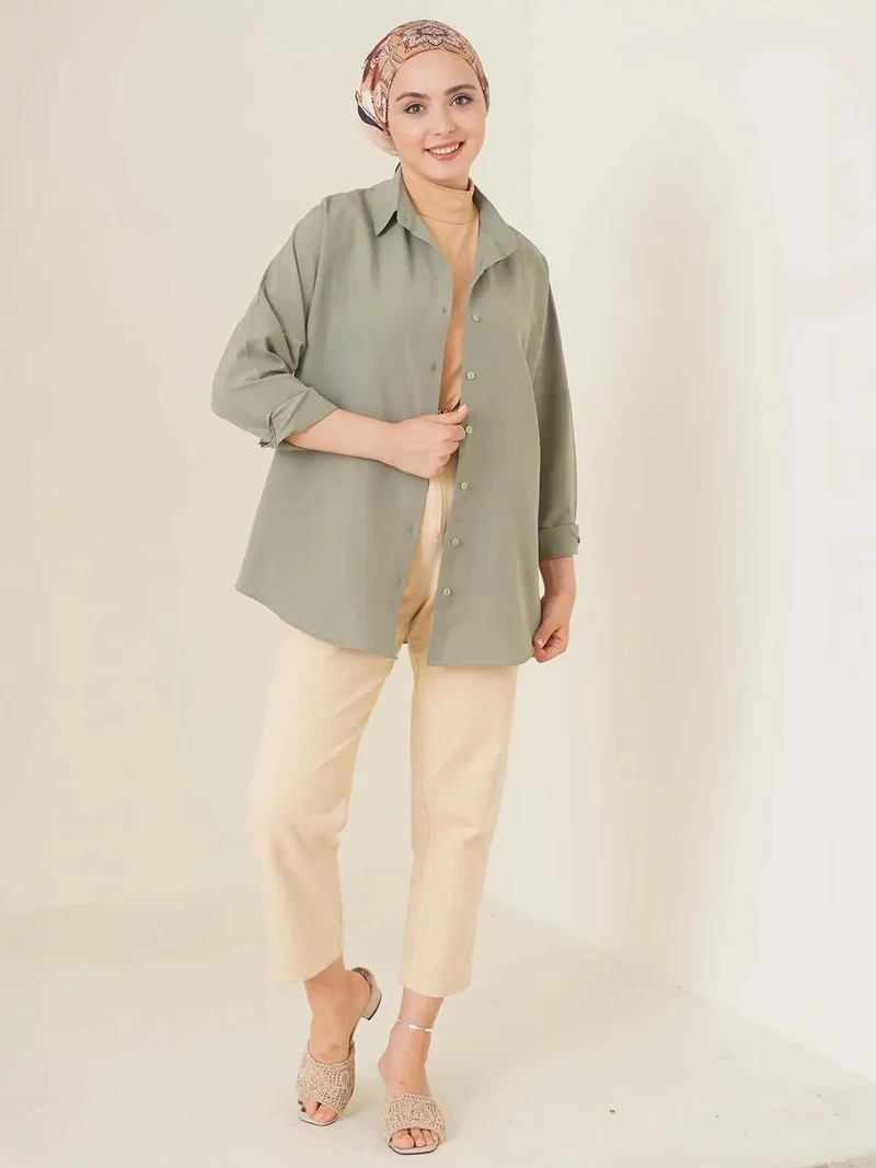 BIG DART BDART Relaxed Fit Poplin Shirt with Button Closure