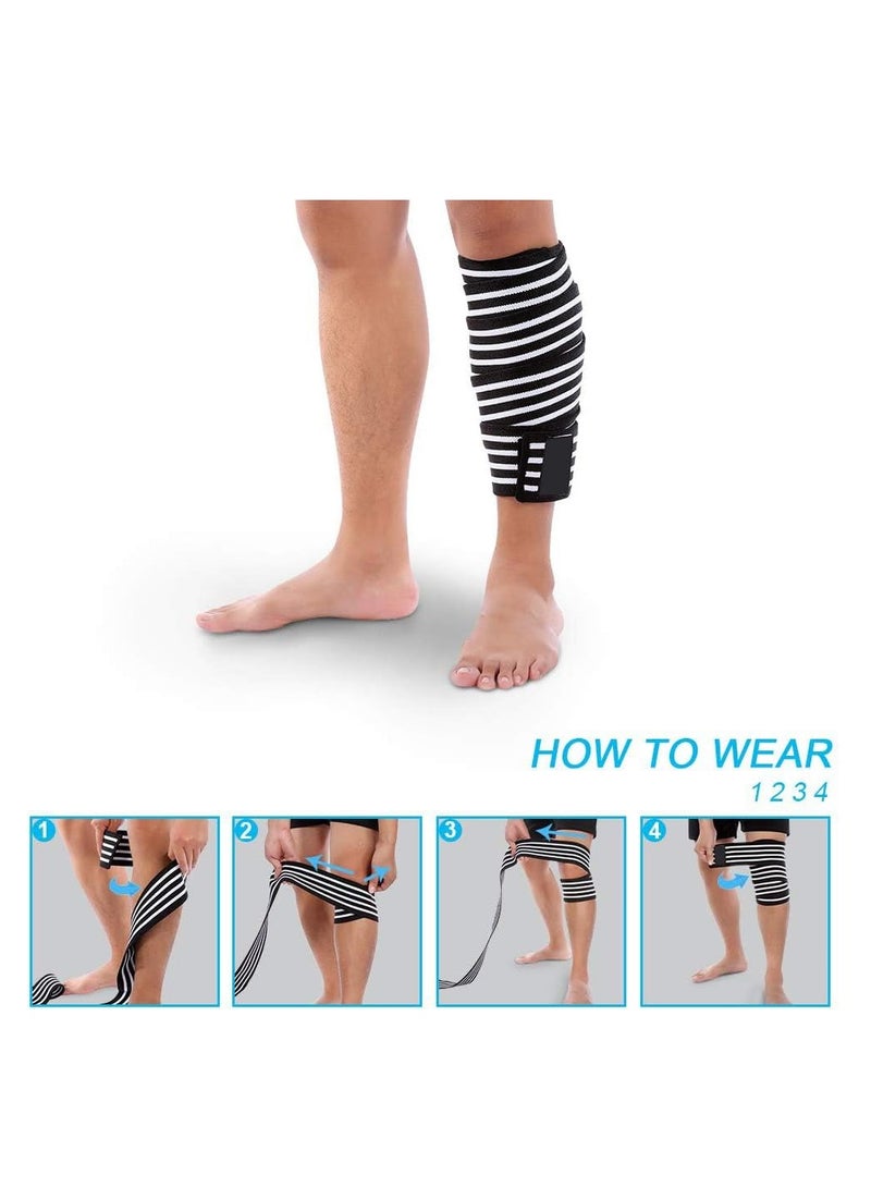 SYOSI Elastic Compression Leg Sleeve, Thigh Knee Wrap Calf Brace Support for Hamstring Ankle and Elbow Joints Pain Relief, Calf Pain Relief, Leg Compression Sleeve for Men and Women - Image 3