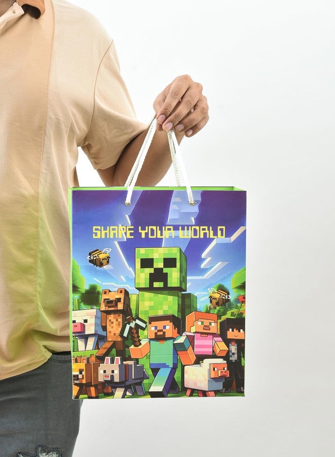 PPJ ® -HAPPY BIRTHDAY CRAFT (CARTOON THEME) PARTY (10 Pcs.) PAPER CARRY BAG, 10 Inch X 12 Inch X 4 Inch RETURN GIFT/HAPPY BIRTHDAY/RETURN GIFTS/GIFTS/GIFT BAGS/GIFT COVERS (Pack of 10) - Image 1