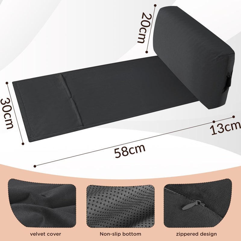 SofGlowly Head Recliner Pillow Adjustable Shredded Memory Foam Headrest Pillow for Recliners,Non-Slip Velvet Cushion for Pain Relief Neck Support Pillow for Travel Home Recliner Sofa Armchair (Black) - Image 4