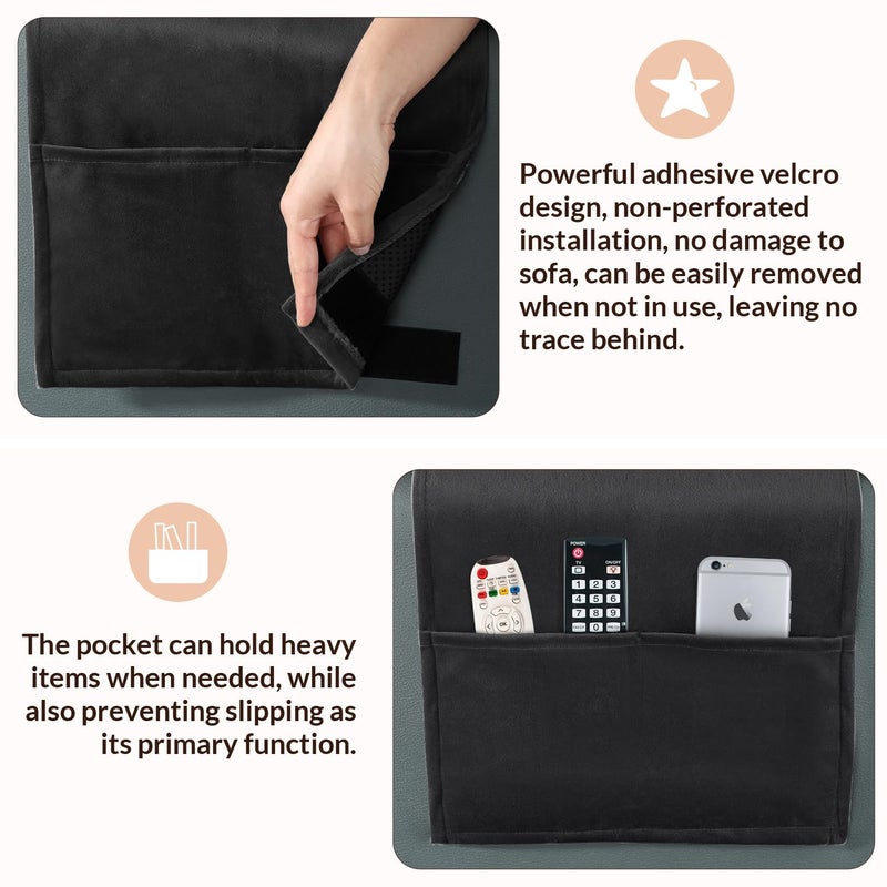 SofGlowly Head Recliner Pillow Adjustable Shredded Memory Foam Headrest Pillow for Recliners,Non-Slip Velvet Cushion for Pain Relief Neck Support Pillow for Travel Home Recliner Sofa Armchair (Black) - Image 5