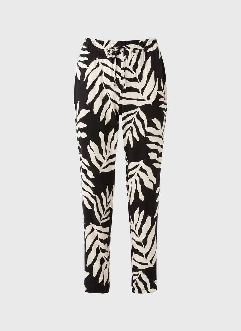 Matalan Black Leaf Tapered Trousers