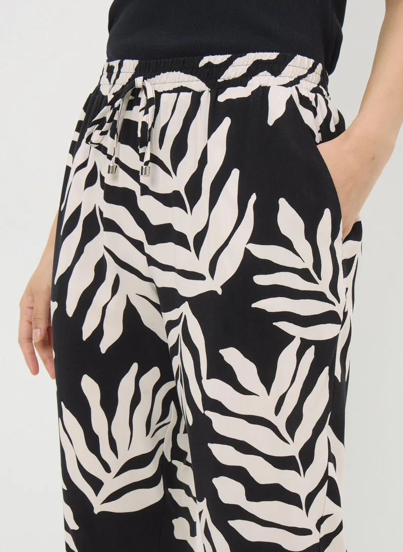 Matalan Black Leaf Tapered Trousers