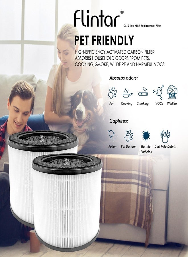 Flintar HEPA Replacement Filter, only Compatible with Coway Airmega 100 Air Purifier, 3-in-1 Pre-filter, H13 True HEPA and Deodorization Filter Set (2- Pack) - Image 5