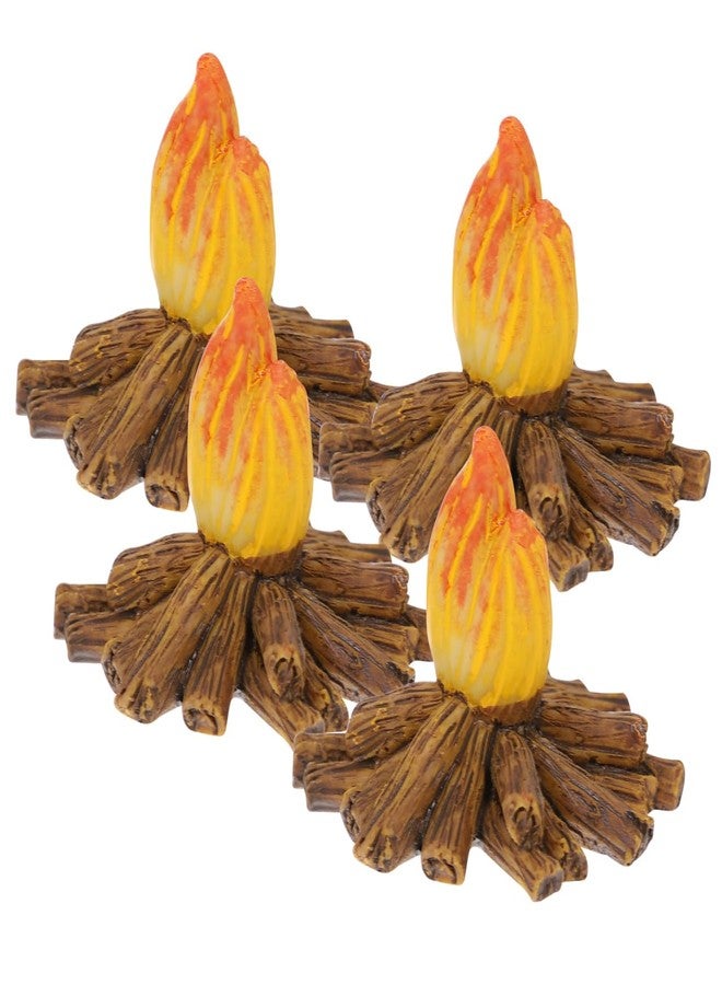 LABRIMP 4pcs Miniature Campfire Model Resin Fake Fire Decorations for Garden Bonsai and Party Settings Charming Bonfire Props for DIY Micro Scenes and Unique Decor - Image 1