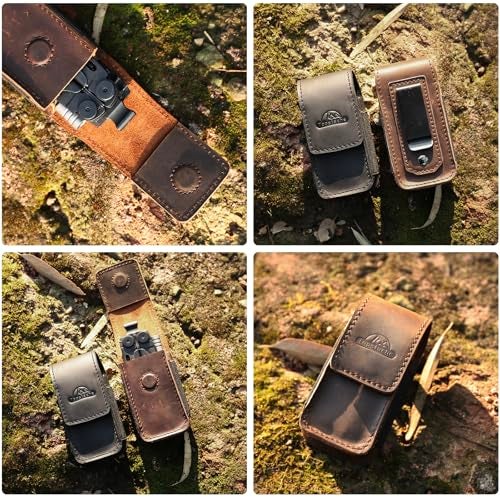Topstache Leather Multitool Sheath - Belt Clip Multitool Holster for Leatherman - Leather Tool Pouch - Multi Tool Case Sheath for Belt - Magnetic Closure Pocket EDC Organizer, M,DarkBrown - Image 5
