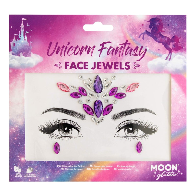 Face Jewels by Moon Glitter Festival Face Body Gems Crystal Make up Eye Glitter Stickers Temporary Tattoo Jewels Unicorn Fantasy