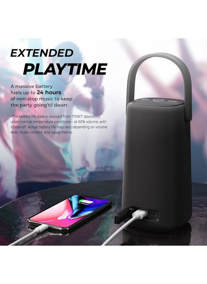 Tribit - Upgraded StormBox Pro Portable Bluetooth Speaker with High Fidelity 360 Sound, Bluetooth 5.3, 3 Drivers with 2 Passive Radiators, Built-in XBass, 24H Playtime, IP67 Waterproof for Outdoors - Image 1