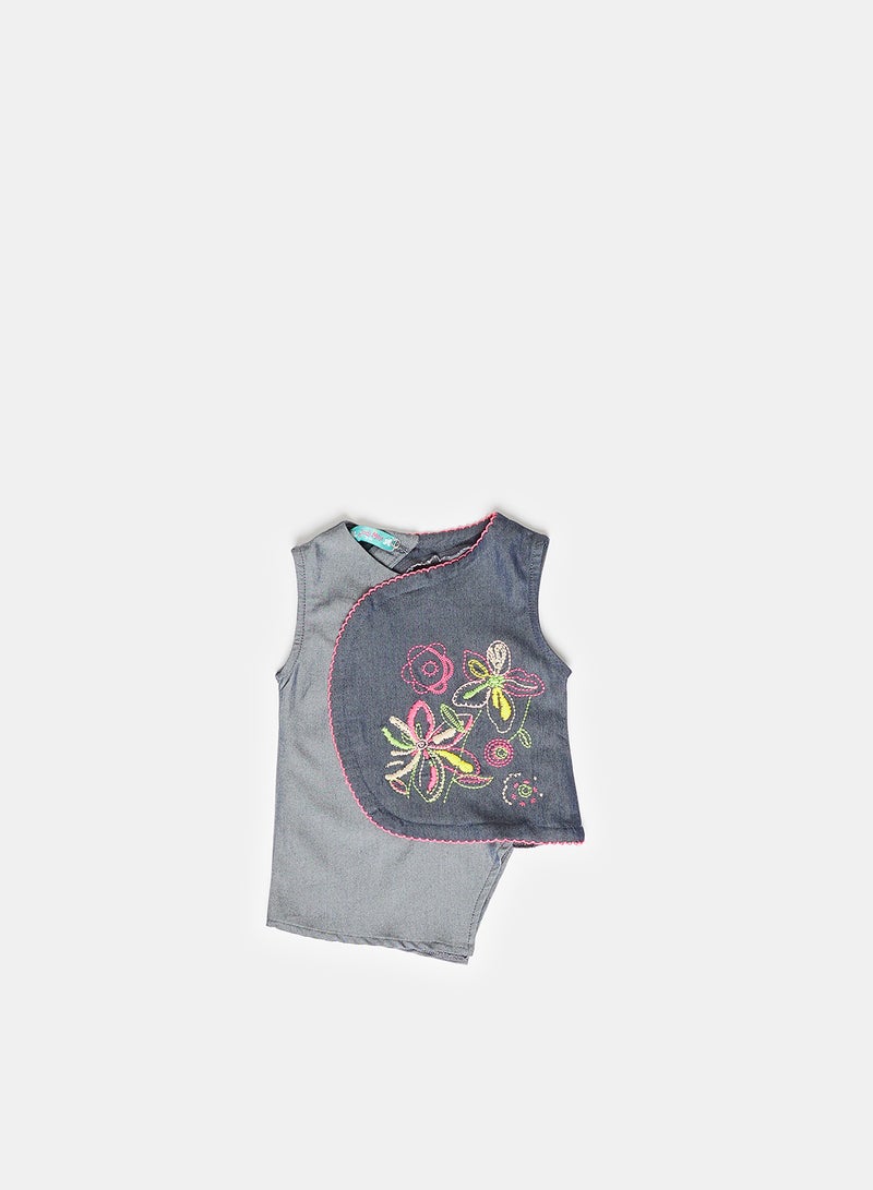 Jodi Mini Blouse with Overlap Color Block - Image 2