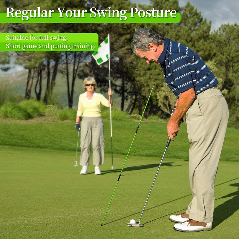 MoKo Golf Alignment Stick, 2 Set Golf Alignment Rods, 48" Collapsible Alignment Stick Golf Training Aid for Aiming, Putting, Posture Corrector, Golf Practice Sticks with Clear Tube Case, Green - Image 5