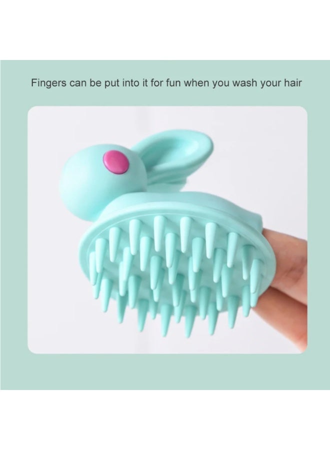 فرشاة تدليك فروة الرأس من السيليكون – شكل أرنب لطيف - Image 4