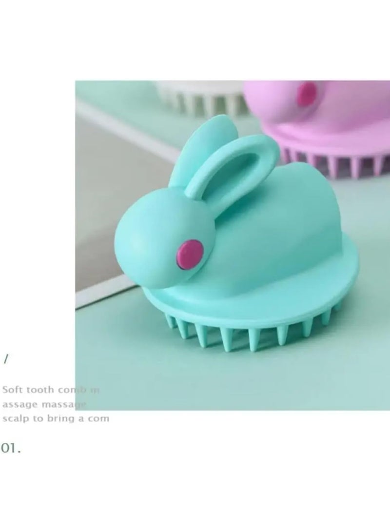 فرشاة تدليك فروة الرأس من السيليكون – شكل أرنب لطيف - Image 3