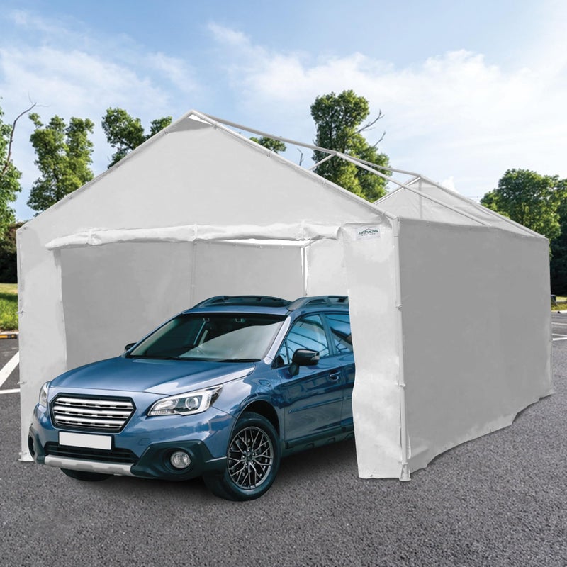 Caravan Canopy Tent Sidewalls for Domain Carport with Straps, Ideal for Garage Storage, Inflatable Garage Covering, White (Sidewalls Only) - Image 4