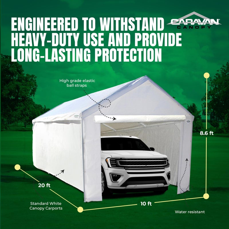 Caravan Canopy Tent Sidewalls for Domain Carport with Straps, Ideal for Garage Storage, Inflatable Garage Covering, White (Sidewalls Only) - Image 3