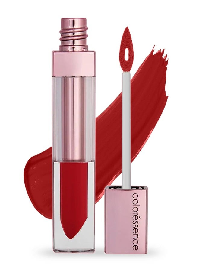 كالرسينس أحمر شفاه سائل مطفي مقاوم للانتقال من كولوريسنس روزيت | أحمر شفاه جريء | أحمر شفاه سائل مقاوم للماء ويدوم طويلاً | يدوم حتى 12 ساعة | غني بزيت الورد | OMK 7 ريد فيلفيت - 6 مل - Image 1
