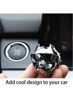 ShebSheb Car Push to Start Button Cover Dog Car One Button Start Stop Decorative Cover Universal for Car SUV Truck(Silver)  - Image 5