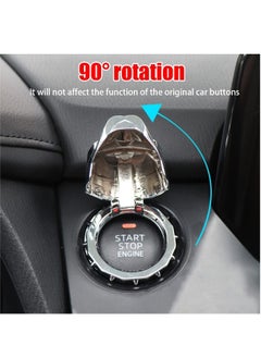 ShebSheb Car Push to Start Button Cover Dog Car One Button Start Stop Decorative Cover Universal for Car SUV Truck(Silver)  - Image 3