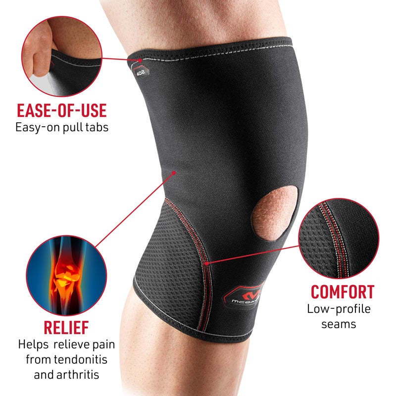 McDavid 402 Knee Support With Open Patella, Black, Large - Image 2
