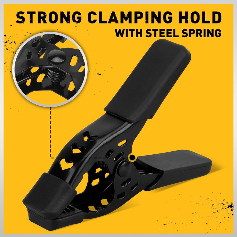 ELEAD 6-Piece Spring Clamps 4-inch Tarp Clamps Heavy Duty Woodworking Clips Spring Clips Metal Clamp Large Clamps Pool Cover Backdrop Stand Photograph Clamp - Image 5
