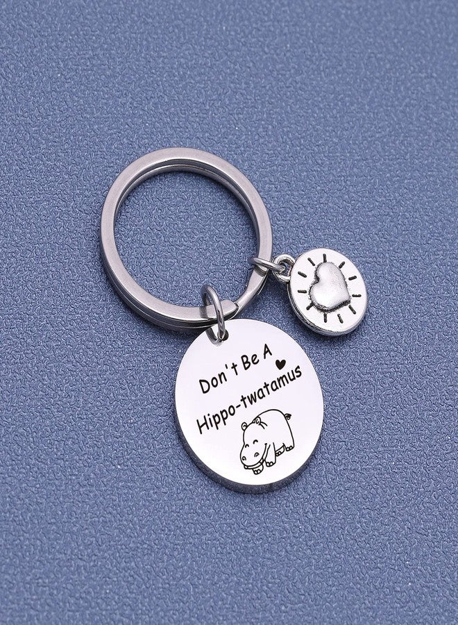 Nothers ASANHAO Hippo Lover Keychain - Hippopotamus Charm Gift for Women - Sister, Cousin, Bestie, Best Friend, Graduation Gift Hippo Jewelry Hippopotamus theme Keychain - Image 2