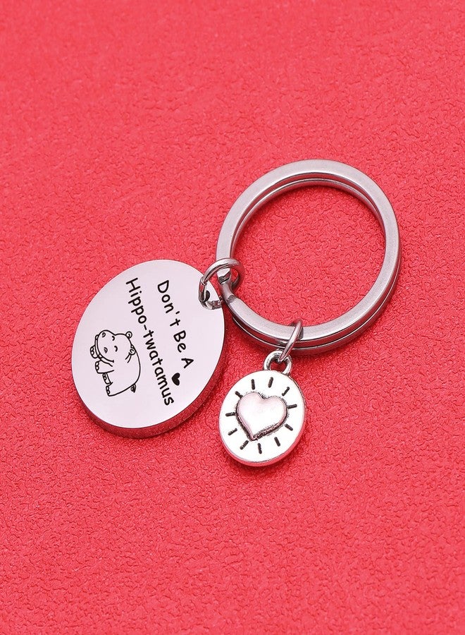 Nothers ASANHAO Hippo Lover Keychain - Hippopotamus Charm Gift for Women - Sister, Cousin, Bestie, Best Friend, Graduation Gift Hippo Jewelry Hippopotamus theme Keychain - Image 4