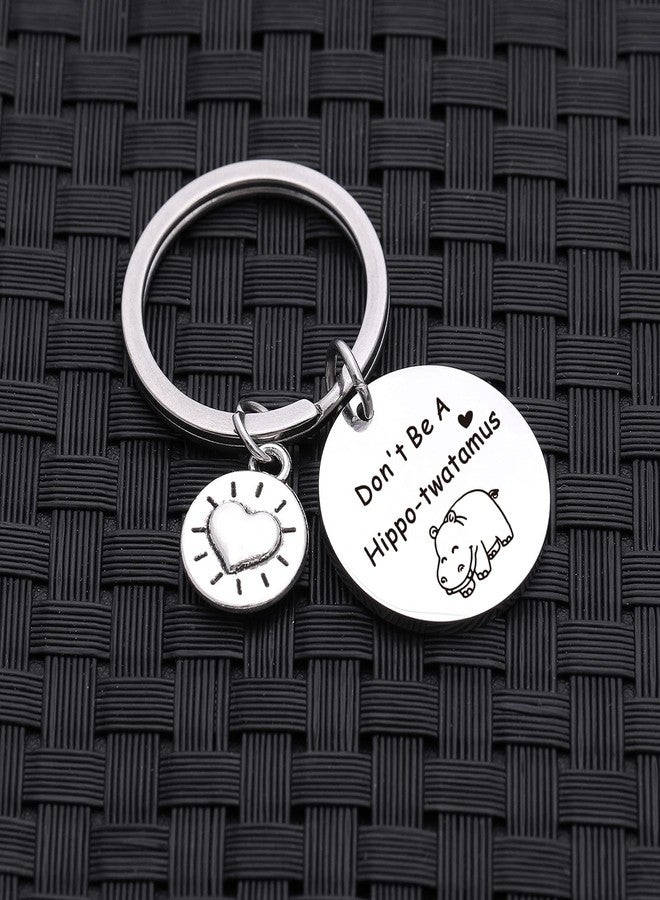 Nothers ASANHAO Hippo Lover Keychain - Hippopotamus Charm Gift for Women - Sister, Cousin, Bestie, Best Friend, Graduation Gift Hippo Jewelry Hippopotamus theme Keychain - Image 3
