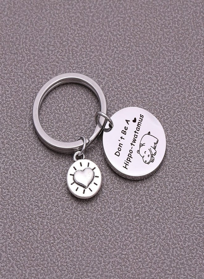 Nothers ASANHAO Hippo Lover Keychain - Hippopotamus Charm Gift for Women - Sister, Cousin, Bestie, Best Friend, Graduation Gift Hippo Jewelry Hippopotamus theme Keychain - Image 5